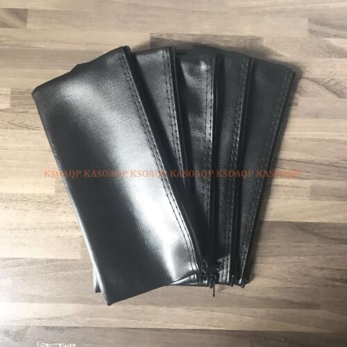 5pc Professional Wired Microphone Holder Leather Case With Zipper For Shure Microphone Bag Accessories or Cable 23*11 cm
