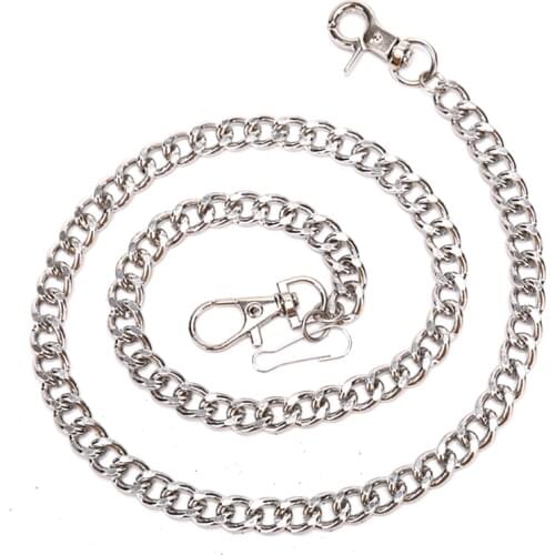 60cm Waist Chain Long Metal Keyring Keychain Rock Pants Chain Hipster Pant Jean Key Wallet Belt Ring Clip Mens HipHop Jewelry