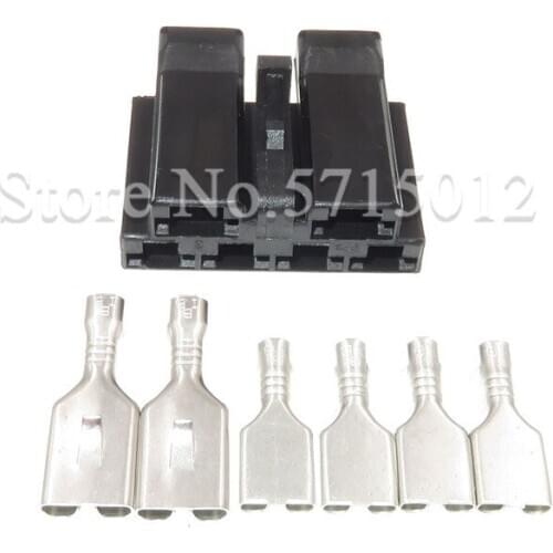 6 Hole Automotive Connector 6.3mm Car Electrical Wire Cable Plug Female Socket