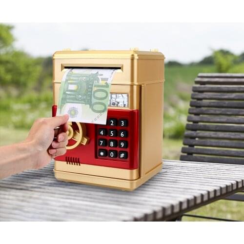 ATM Password Money Boxes Automatic Deposit Cash Coins Saving Box Gift For Kids Electronic Piggy Bank Auto Scroll Paper Banknote