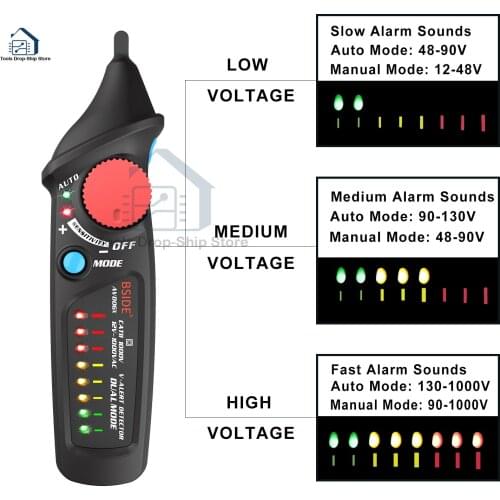 Non-Contact Voltage Detector Indicator AVD06 AVD06X Profession Smart Test Pencil Live/Phase Wire Breakpoint NCV Continuity Teste