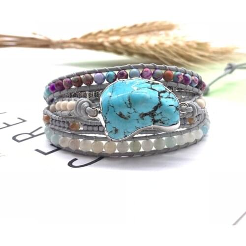 Bohemian Bracelet, Turquoise Bracelet, Hand Woven Bracelet Evil Eye Charms for Jewelry Making Gift of Lovers' Bracelet