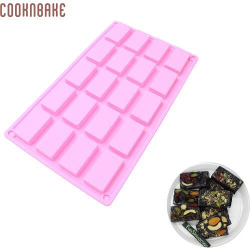 COOKNBAKE Silicone Handmade Soap Mold 20 hole Silicone mold for chocolate candy square ice tray biscuit cake decorating tool