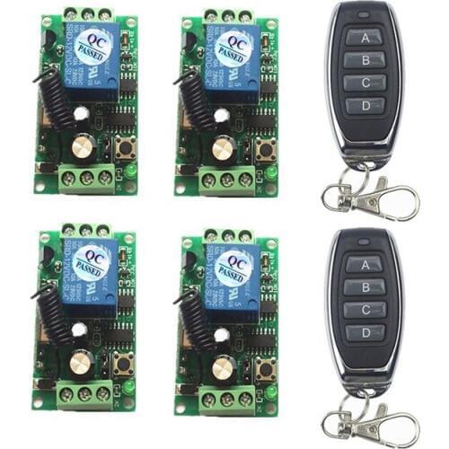 DC 9V 12V 24V Wireless Remote Control Switch 315 433 MHz Module + 1CH 4 CH Button RF Remote Control For Light and Door