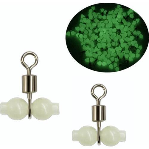 Hyaena 30pcs Luminous Cross Line Rolling Fishing Swivel Fishing Pesca Line 3 Way Connector Swivel Fishing Hook