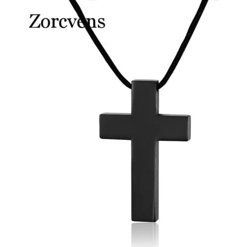 Modyle Men Cross Pendant Necklace 316L Stainless Steel Link Chain Necklace Statement Charm Jewelry