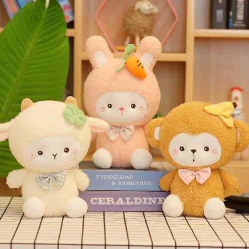 Nice Sweet Dream Bubble Dolls 23/35CM New Plush Animals With Fruits Super Soft Sheep Rabbit Monkey Baby Sleeping Toys
