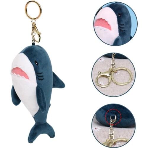 Hot Creative Cute Scented Soft Plush Cartoon Shark Women Men Keychain Bag Pendant Key Ring Key Chains Holder Jewelry Gift