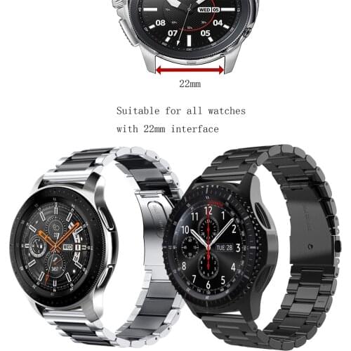 For 22mm metal strap Gear S3 Band strap Stainless Steel Watch Band strap metal Strap Samsung S3 Galaxy Watch 46mm Watchstrap