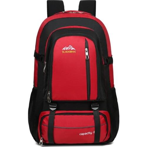 Youth Student Backpack 2021 Nylon Waterproof Outdoor Large Capacity Hiking Back Pack Camping Mountaineering Sports Backbag Black