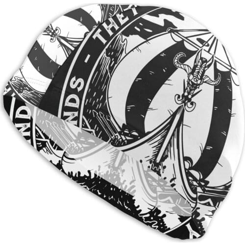 Mens Rollo Swim Caps Viking Ship Saying Nordic VIkings Gifts Vikings Bath Caps Swimwear For Swimming in the Pool