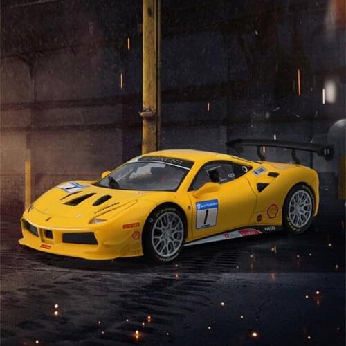 Bburago New 1:43 Ferrari 488 challevge car model and toy car die-casting static model collection dedicated Le Mans rally car