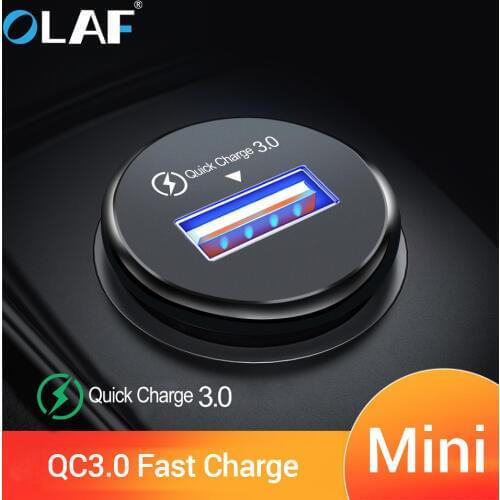 Olaf Quick Charge 3.0 2.0 Car USB Charger Mobile Phone Charger 2 Port USB Fast Car Charger for iPhone Samsung Tablet Car-Charger