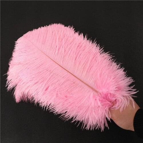 Wholasale Fluffy Soft Pink Ostrich Feather 10-200pcs 15-70cm DIY Feathers for Crafts Needlework Wedding Decoration Party Plumas