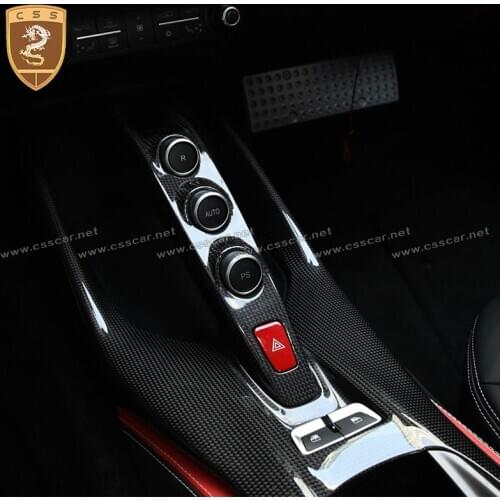 Dry Carbon Fiber gear panel Fit for Ferrari 812 control button cover plate