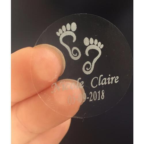 Personalized baby shower newborn baby celebration party thank you stickers baby footprint souvenirs gifts favors labels tags