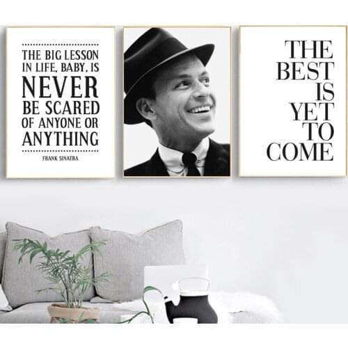 Frank Sinatra Inspirational Quote Posters and Prints Nursery Wall Art Canvas Painting Life Home Decor Quotes Music Icon Modern