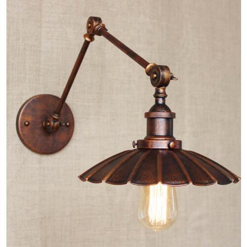 Industrial Retro Nostalgic Style Rust Color Dress Light Little Rust Umbrella Light Bedroom Wall Lamp AC90-260V Free Shipping