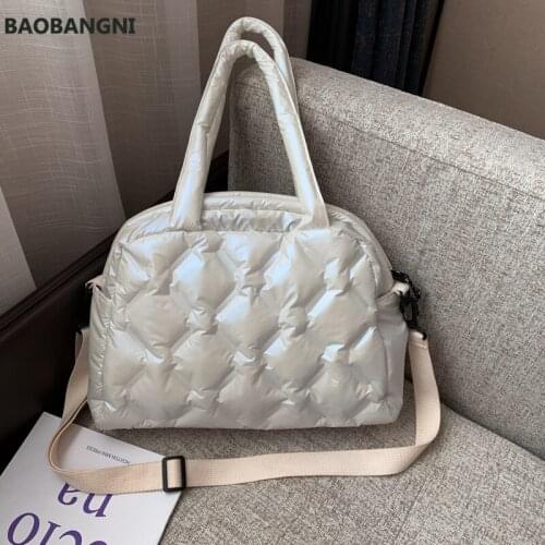 Down Women Bags Female Shoulder Bag Sac A Main Solid Crossbody Bag for Girls Space Pad Cotton Casual Tote Bags Female Handbag