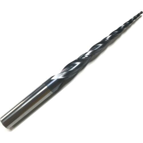 R0.75*D8*60*100L*2F HRC55 Tungsten solid carbide Coated Tapered Ball Nose End Mills taper and cone endmills