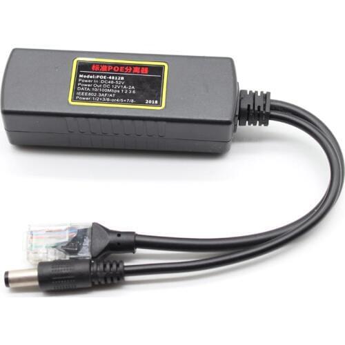 POE Splitter IEEE 802.3AT Standard 12V/1A-2A DC Output DC48-52V Input for CCTV IP camera Security System