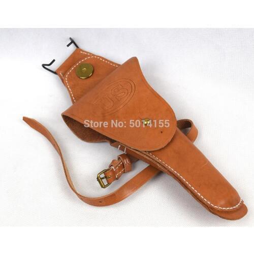 Replica WW2 US Colt Type M1911 Cavalry Brown With Leg Strap Leather Pistol Holster