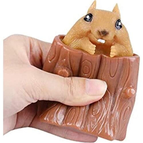 Squeezing Squirrel Cup corn Dog toys Decompression Toy Fidget Antistress Sensory toy stress reliefing Toys Gift For kids Adults
