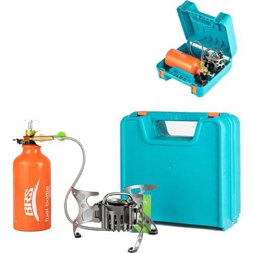 BRS Outdoor Camping Stove Oil/Gas Multi-Use Foldable Backpacking Stove With Oil Bottle Outdoor Cooking Picnic Gas Stove BRS-8A