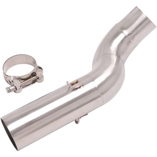 Slip On Motorcycle Exhaust Middle Link Pipe Mid Connect Tube Stainless Steel For TRIUMPH STREET TRIPLE 765 S R RS 2017-2021