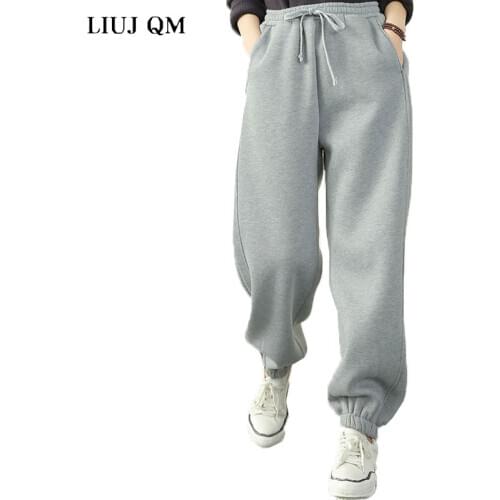 2021 Spring Plus Size Harem Pants Women Casual Loose Korean Style Thick Sweatpants Autumn Winter Fashion New Trousers Femme