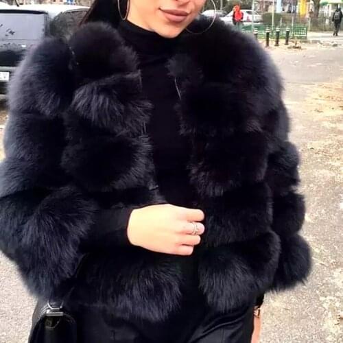 Coat Women Faux Fox Fur Coat Plus Size Women Warm Overcoat Long Sleeve New Winter Faux Fur Jacket Fluffy Plush Fur Coats