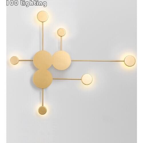 Gold/Black Metal LED Living room Wall Lights Art Design Bedroom Dining Room Wall lamp Warm light Rotatable Loft Lighting Fixture