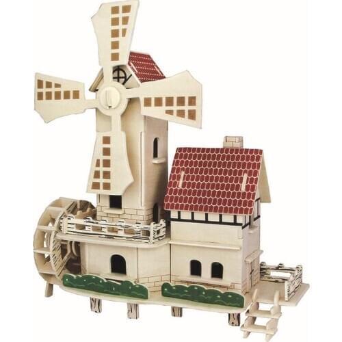 1Pcs Children 3D Wooden House Puzzle Jigsaw Toys for Kids Brain Training Intelligent Educational Toys DIY Manual Assembly Kit