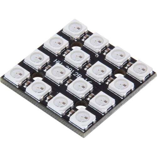 16-bit WS2812B Square Light Board RGB LED Full Color Driver Color Light Development Board Lamp Panel Module