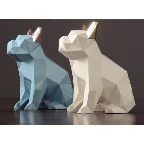 3d Geometric Dog Silicone Mold Aromatherapy Plaster Mould Car Home Decoration Bulldog Diy Clay Gypsum Molds Candle Making