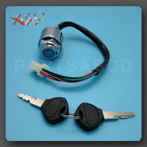 4 Wire Ignition Key Switch 2 Keys 50cc 110cc 125cc 150cc 200cc 250cc ATV Quad Dirt Bike Motorcycle Parts