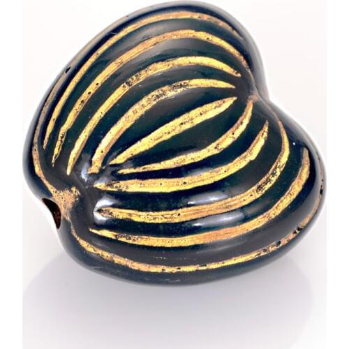 90 Pcs/Lot 24 MM Antique Style Design Spacer Stripe Heart Beads Acrylic Plastic Loose Beads For Diy Jewelry Making Supplies