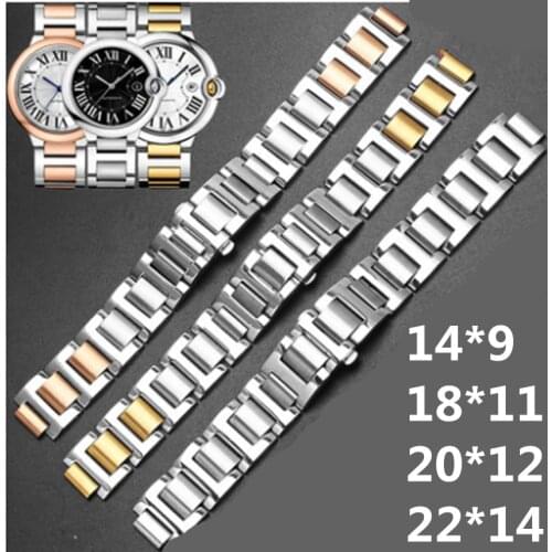 Watch accessories series substitute steel belt mens and womens stainless steel watches with metal chains