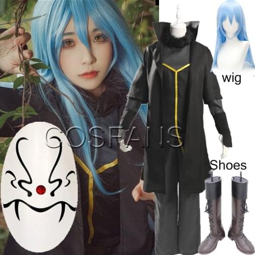 Anime That Time I Got Reincarnated as a Slime Cosplay costume Rimuru Tempest Uniform Costume for women Halloween Wig shoes mask
