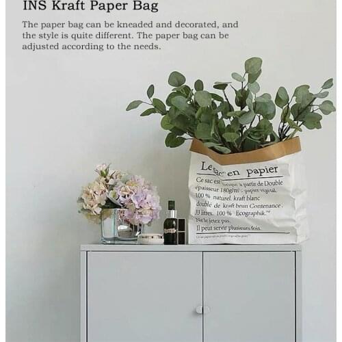 Paper Bags For Simulation Leaf Flowers Photography Background Items Double Layer Paper Thickening Kraft Photo Studio Props