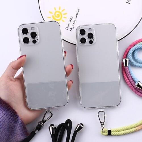 Strap Cord Chain Phone Tape Necklace Lanyard Mobile Phone Case for Carry Cover Case Hang iPhone 12 11 Pro XS Max XR X 8Plus