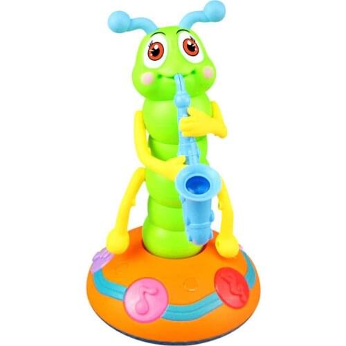 Kids Electric Caterpillar Dance Toy Children Rocking Twister Colorful Light Music Universal Caterpillar Saxophone Toys Random