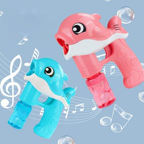 Children Outdoor Bubble Toy Dolphin Shape With Musical Leak-Proof Bubble Maker Multi-Functional Summer Bubble Electric Toy