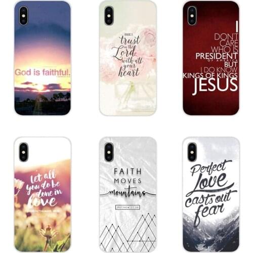 For Samsung Galaxy S3 S4 S5 Mini S6 S7 Edge S8 S9 S10 Lite Plus Note 4 5 8 9 Mobile Phone Shell Case faith Bible Verse Scripture