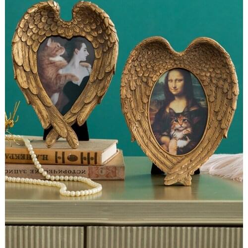 Angel wings Resin photo frame 6 inches Classical Home Decorations European wall decorations living room Bedroom Wall pendant
