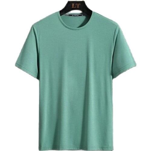 High quality summer men cotton t-shirt short sleeve simple plus size 8XL 9XL 68 70 casual loose oversize tees home green tshirt