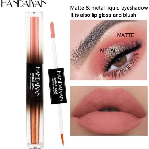 Handaiyan Double-Headed Liquid Eye Shadow Pearl Matte Polarized Two-Color Eye Shadow Liquid Makeup Cosmetics
