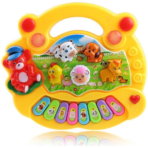 Toy Animals music Kids Piano Keyboard Electric Flashing Early Educational Toys for Children Baby Playing Type Musical Instrument