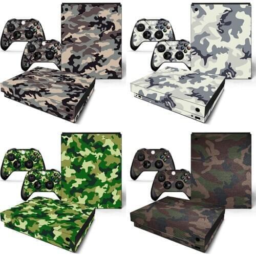Camouflage For X BOX ONE X console sticker and 2 controllers sticker for X BOX ONE X vinyl sticker for x box one X skin sticker
