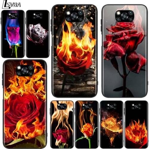 Beautiful Red Roses For Xiaomi Redmi K30 K30S Mi 10T Lite Pro Poco X3 NFC X2 M3 M2 F2 Pro C3 F1 Soft Black Phone Case